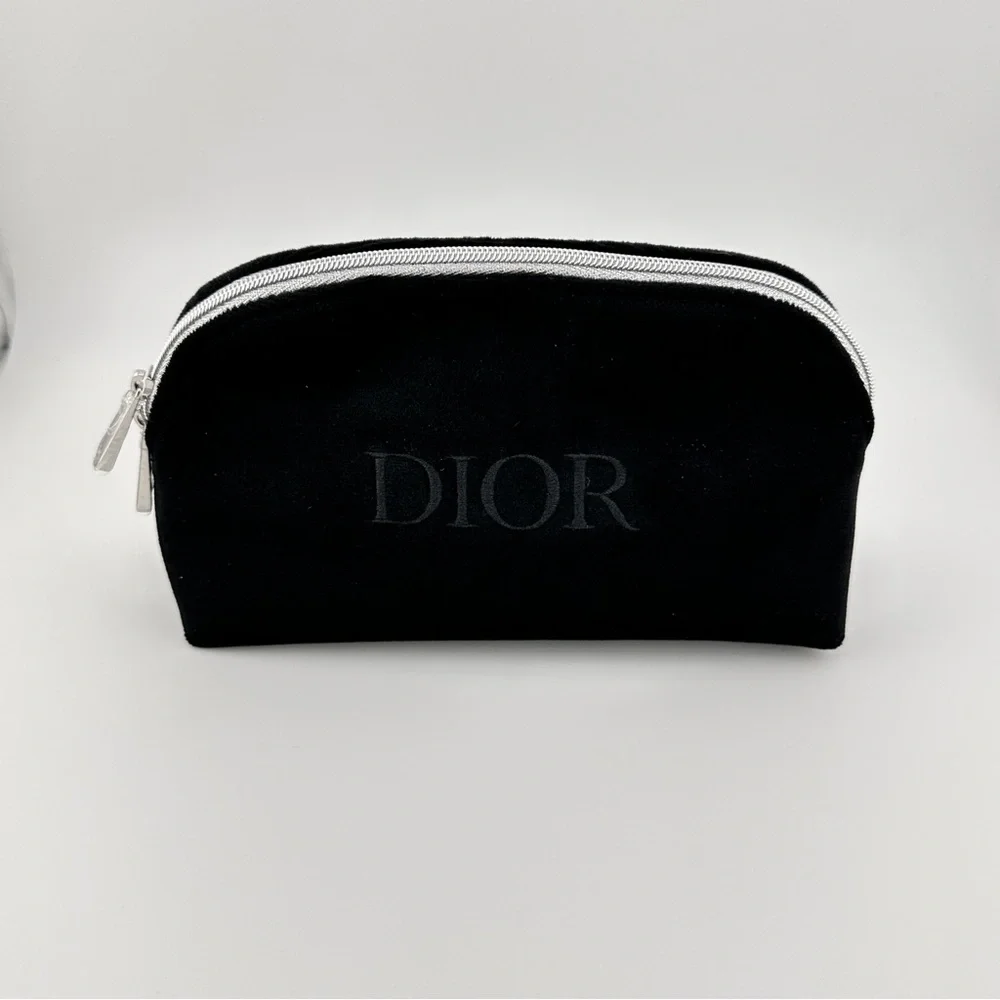 🆕 CHRISTIAN DIOR Limited Edition Black Velvet Cosmetic Bag Authentic & NIB